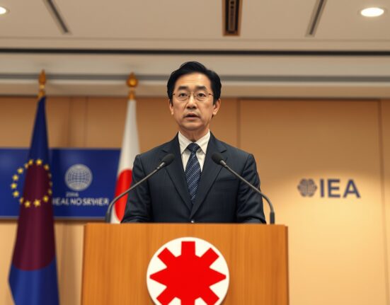 Japan's Industry Minister announces IEA strategic oil reserve discussions for market stability.