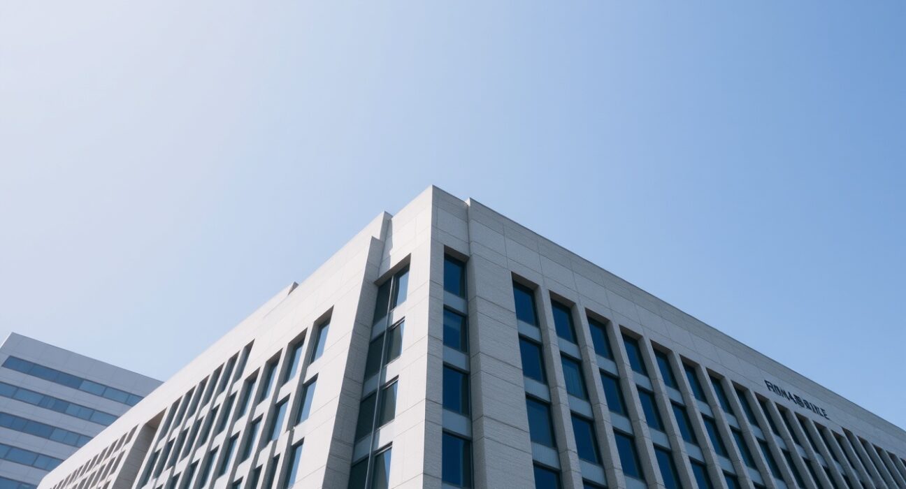 Japanese Ministry of Finance building in Tokyo on a sunny day