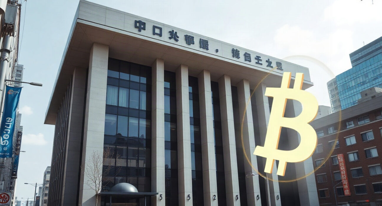 Tokyo financial district with digital crypto symbol overlay representing regulatory action