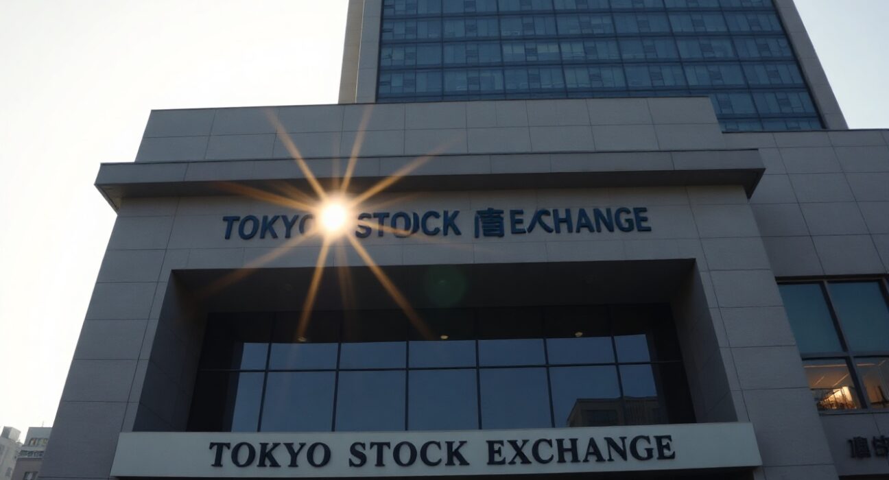 Tokyo Stock Exchange building on a clear morning, reflecting Japan's economic outlook