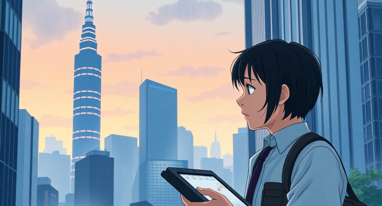 Japan's economic growth analysis showing Q4 2025 GDP data visualization in Tokyo financial context