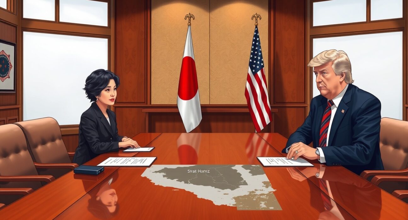 Defense Minister Takaichi discusses Japan's Strait of Hormuz security limitations with former President Trump