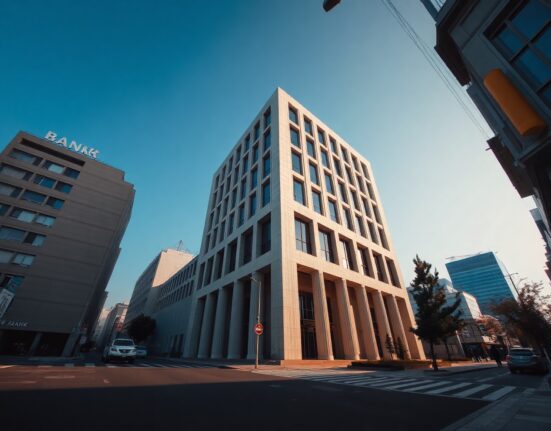 Bank of Japan headquarters building in Tokyo on a clear day