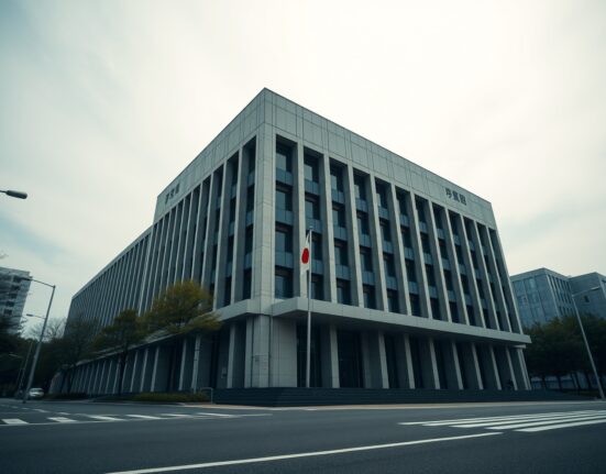 Japan's Ministry of Finance building in Tokyo, symbolizing currency policy and intervention stance.