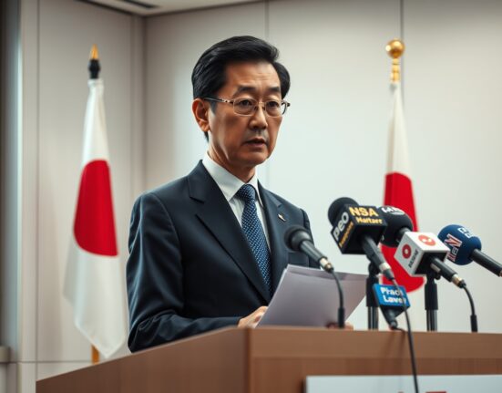 Japan Finance Minister Katayama announces financial market measures during press conference