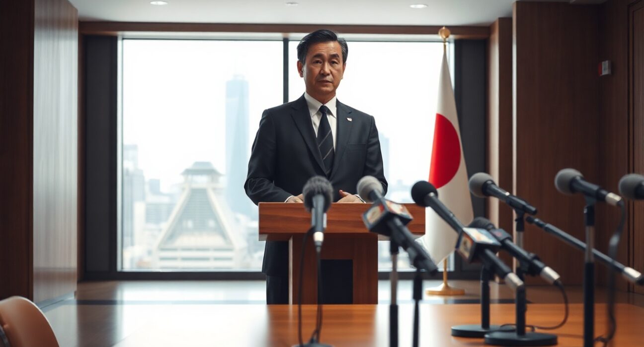 Bank of Japan official Naoki Katayama at a press conference in Tokyo