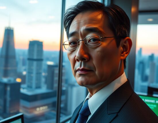 Japanese currency diplomat Atsushi Kihara in a Tokyo office, signaling heightened market vigilance