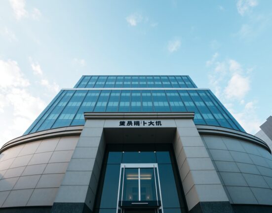 Bank of Japan headquarters building in Tokyo on a clear day, symbolizing central bank independence.