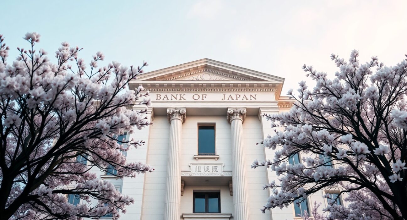Bank of Japan headquarters building in Tokyo on a clear day