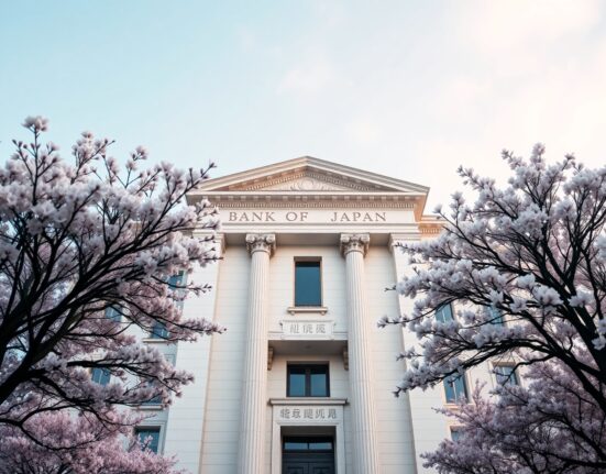 Bank of Japan headquarters building in Tokyo on a clear day