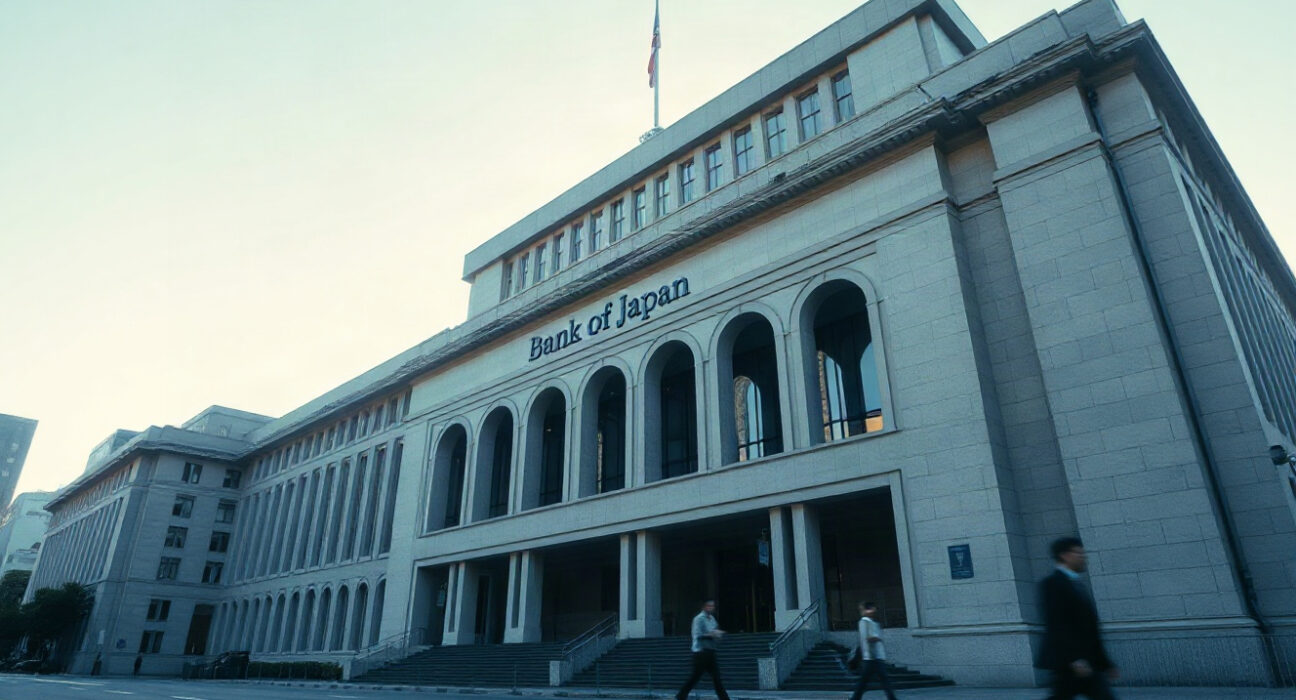 Bank of Japan headquarters in Tokyo, symbolizing the nation's monetary policy decisions.