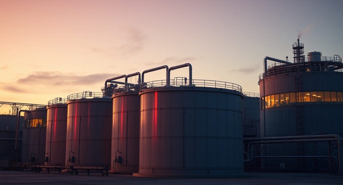 Japan's strategic oil reserve storage facility following Takaichi's announcement to release supplies