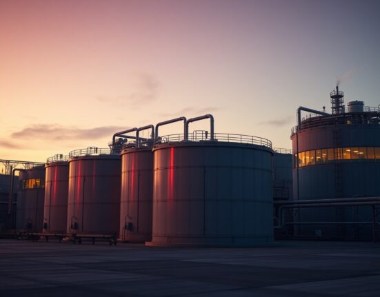 Japan's strategic oil reserve storage facility following Takaichi's announcement to release supplies