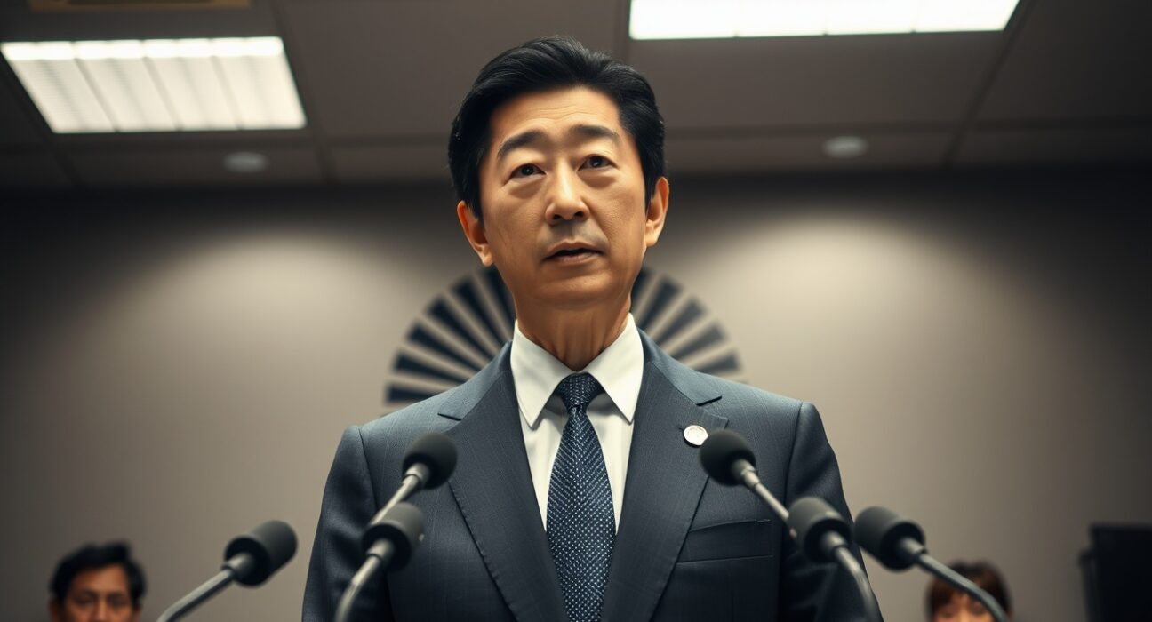 Japan Prime Minister Takaichi speaking at a press conference on fiscal policy