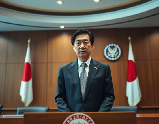 Japanese Prime Minister Takaichi at a press conference in Tokyo, announcing fiscal policy direction.