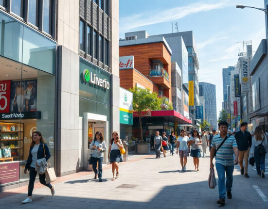 Shoppers on a busy retail street in Tokyo, Japan, reflecting a rebound in consumer spending.