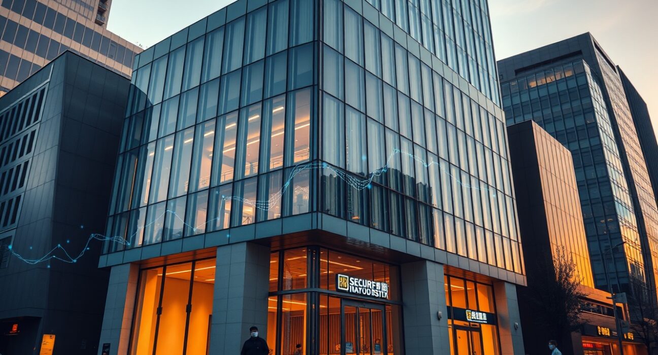 Modern financial building in Tokyo representing Japanese securities firms entering crypto investment trusts