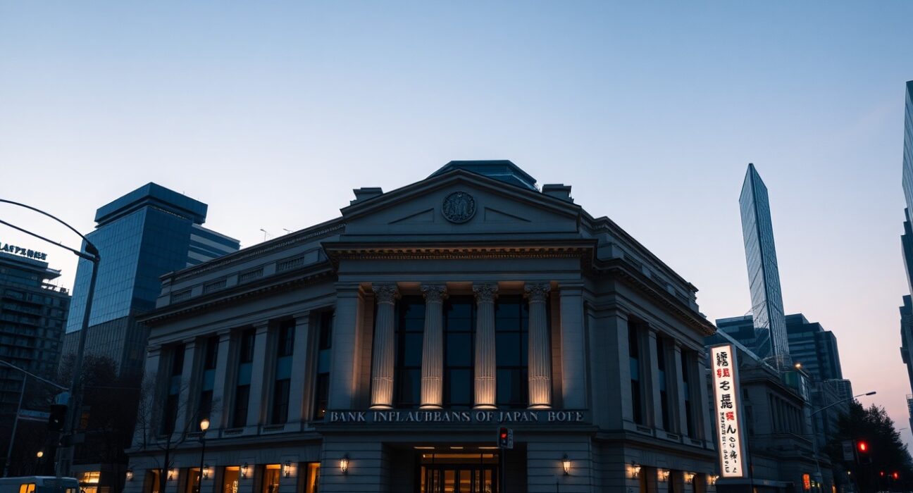 Bank of Japan headquarters signaling monetary policy shift affecting Japanese Yen valuation