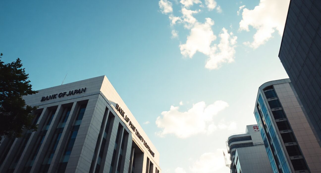 Bank of Japan headquarters building in Tokyo on a clear day
