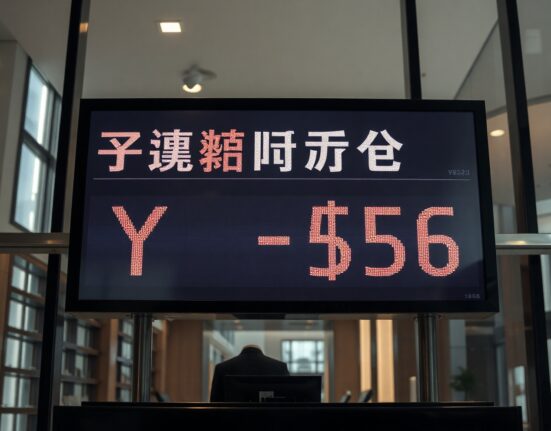 Currency exchange board in Tokyo showing Japanese Yen and US Dollar rates