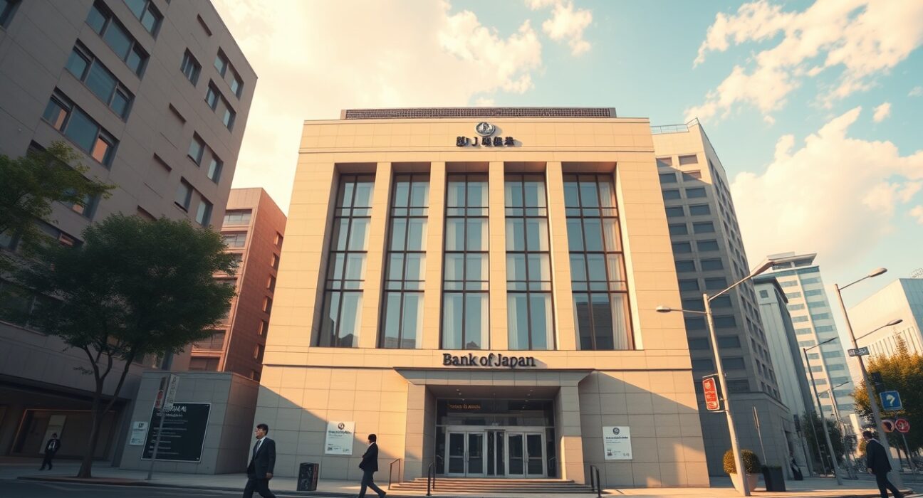 Bank of Japan headquarters building in Tokyo where the decision to hold interest rates at 0.75% was announced, strengthening the Japanese Yen.