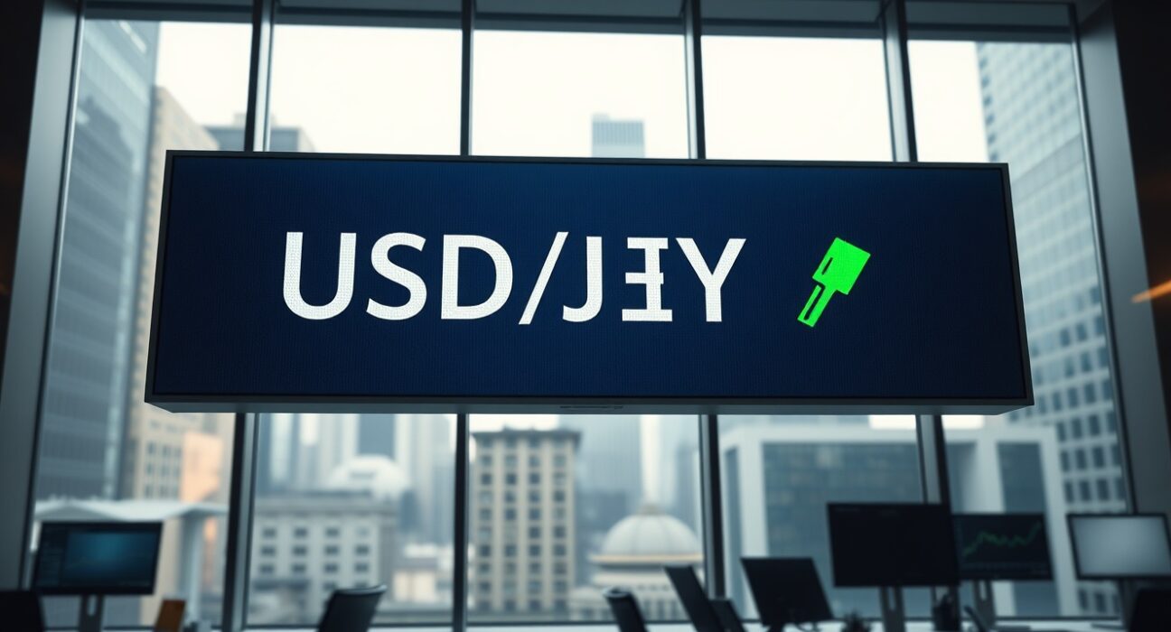 USD/JPY exchange rate board showing Yen gains after US PCE data release