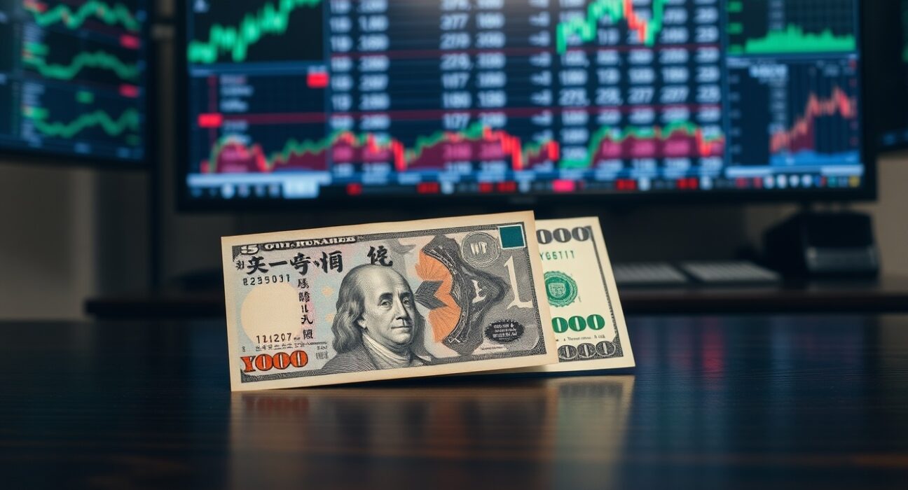 Japanese Yen currency strength against US Dollar in forex market analysis.