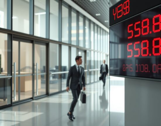 Digital currency exchange board in Tokyo showing Japanese Yen and US Dollar rates