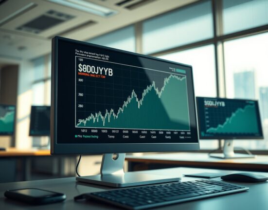 USD/JPY currency pair chart surging toward 160.00 on a trading terminal, reflecting Yen weakness amid geopolitical risk.