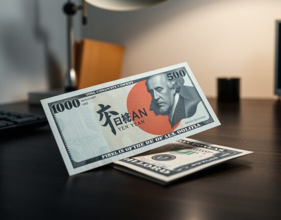 Japanese Yen and US dollar banknotes on a desk representing forex intervention risks