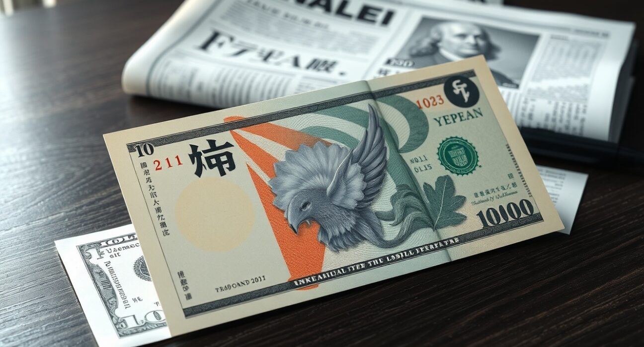 Japanese Yen and US dollar banknotes on a desk representing FX market analysis