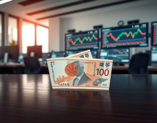 Japanese Yen banknotes analyzed for currency strength amid Bank of Japan rate hike expectations.