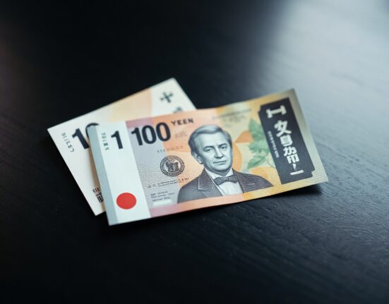 Japanese yen and US dollar banknotes on a desk, representing forex pressure