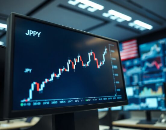 Japanese yen strengthens against US dollar amid intervention speculation, shown on a trading chart