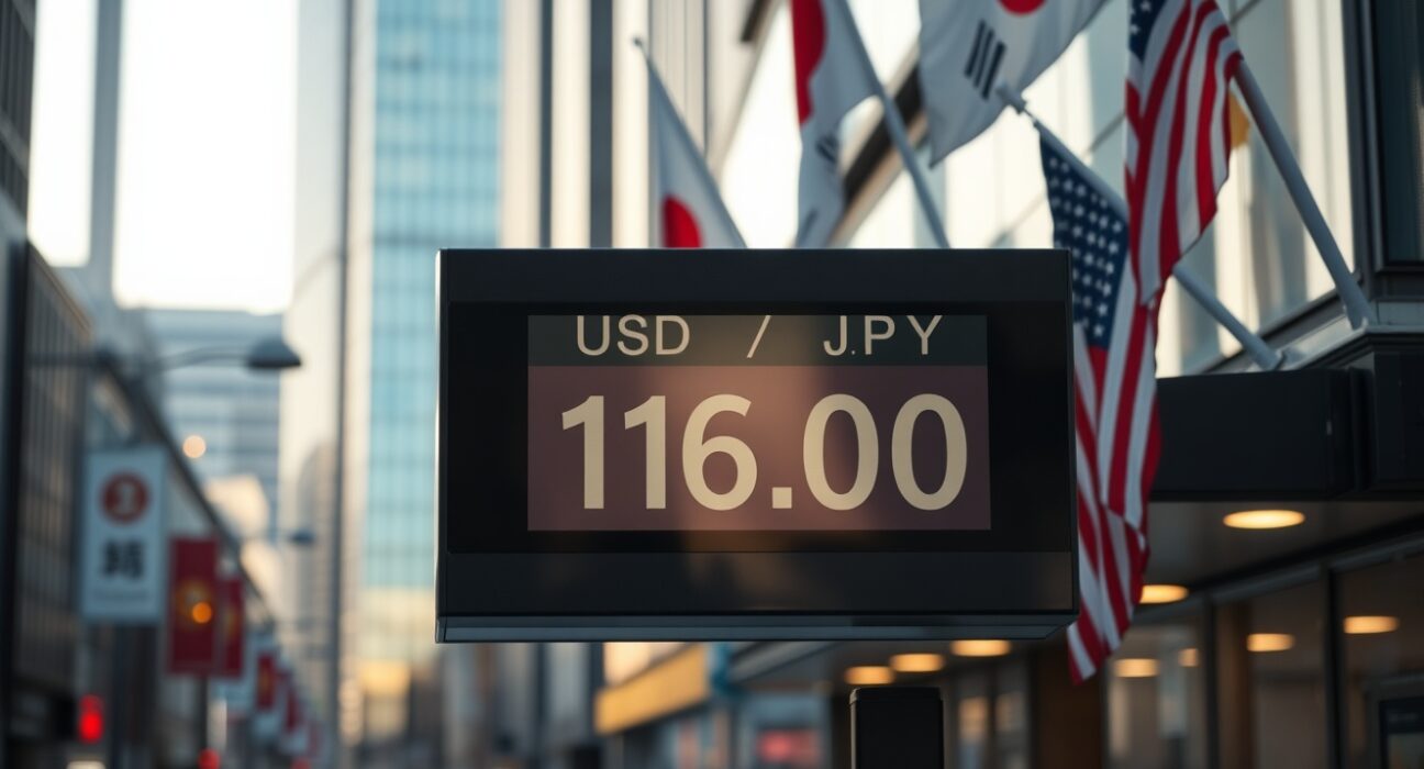 Currency exchange board in Tokyo showing USD/JPY rate at 162.00, with flags in background
