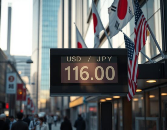 Currency exchange board in Tokyo showing USD/JPY rate at 162.00, with flags in background