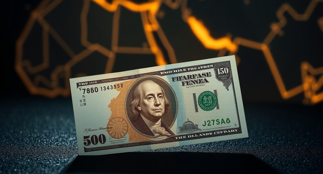 Japanese Yen and US Dollar banknotes with Middle East map background, representing Forex Today's currency rally amid geopolitical tensions.