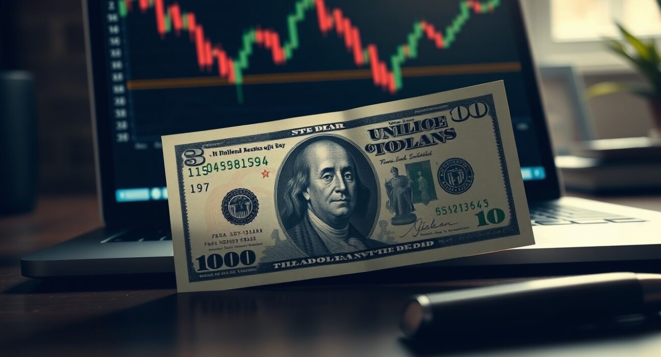 Japanese yen and US dollar banknotes with forex chart in background representing currency market reaction to US jobs data