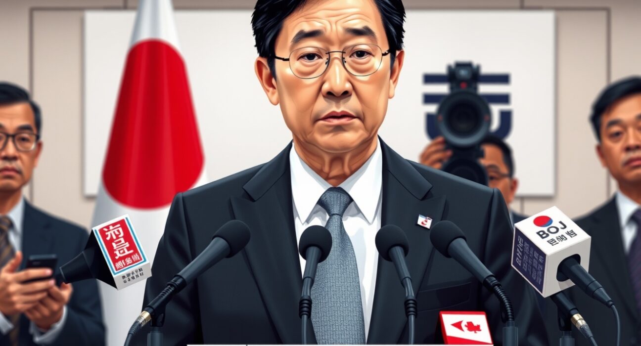 Bank of Japan Governor Kazuo Ueda warning about stagflation risks affecting the Japanese Yen