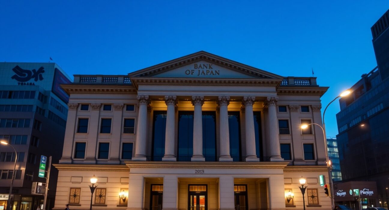 The Bank of Japan headquarters in Tokyo ahead of a critical monetary policy meeting on interest rates.