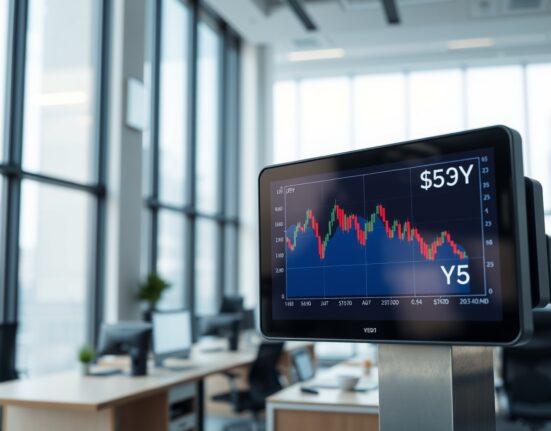 Trading screen showing USD/JPY chart after Bessent's warning on FX volatility