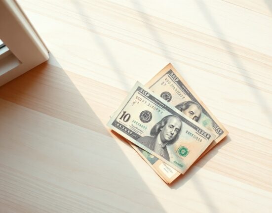 Japanese yen and US dollar banknotes on a wooden surface, with the yen in focus representing its recent surge.