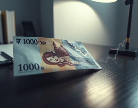 Japanese yen banknote with subtle forex chart overlay indicating technical analysis