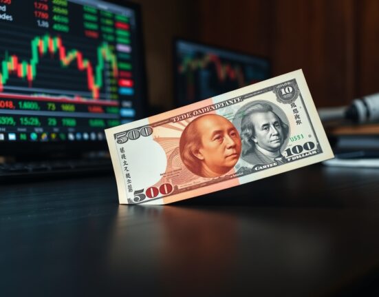 Japanese Yen and US Dollar banknotes representing the currency pair amid market tensions.