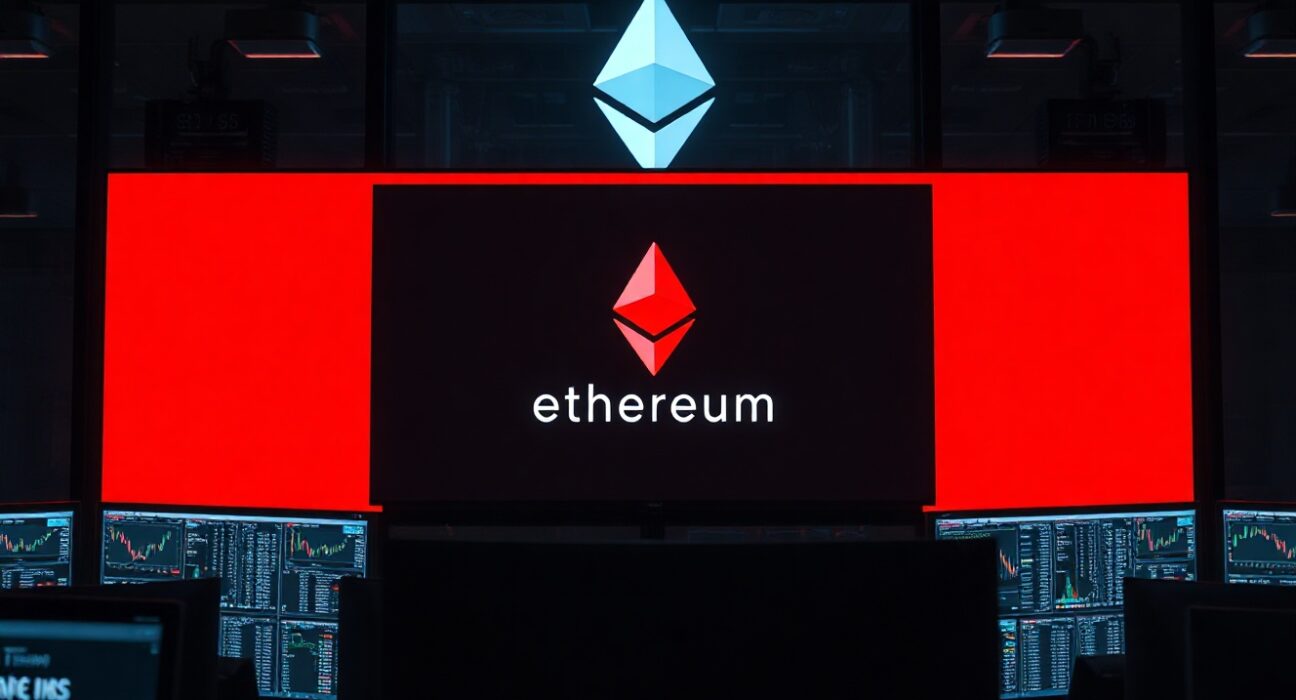 Trading screen showing ETH liquidation alert, representing Jeffrey Huang's $2.5M loss
