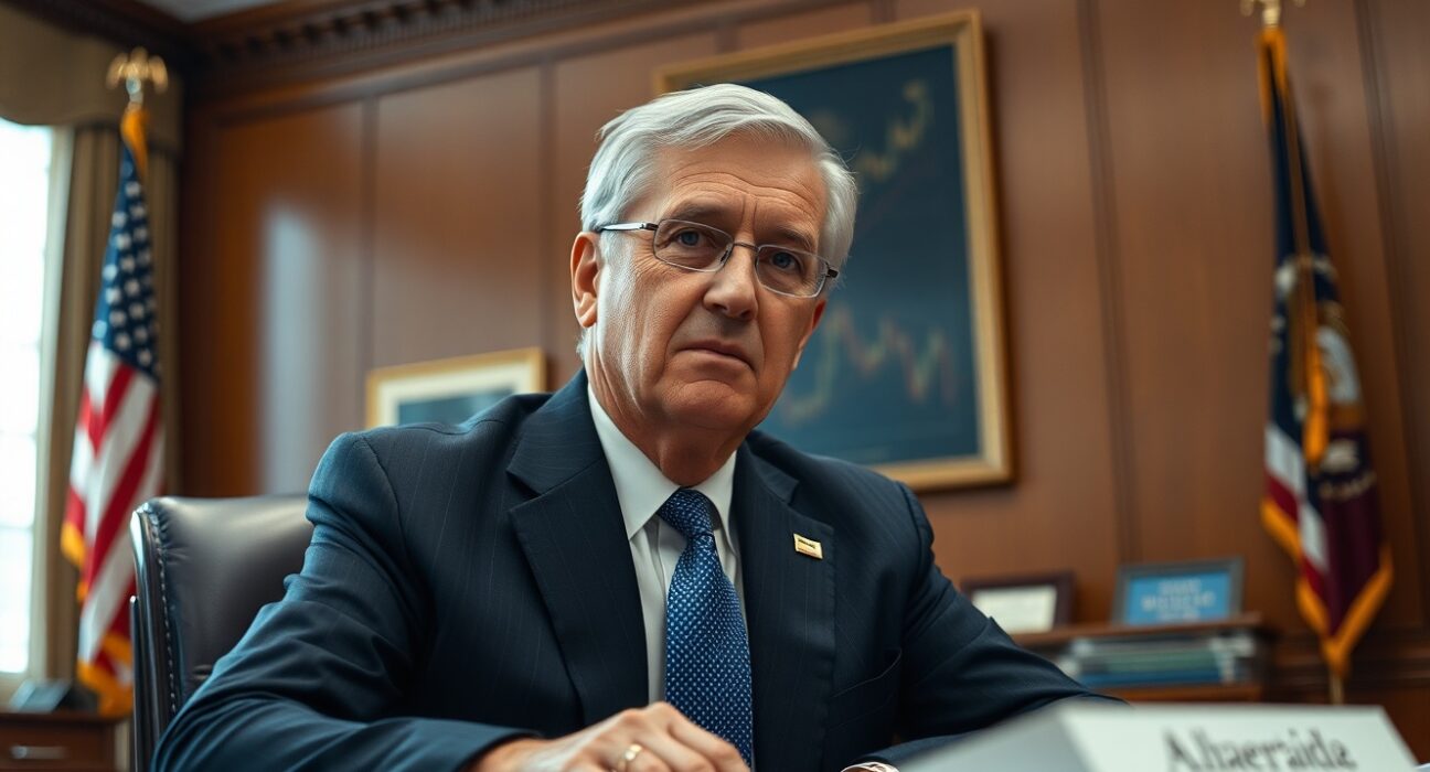 Federal Reserve Chair Jerome Powell during official duties amid DOJ investigation announcement