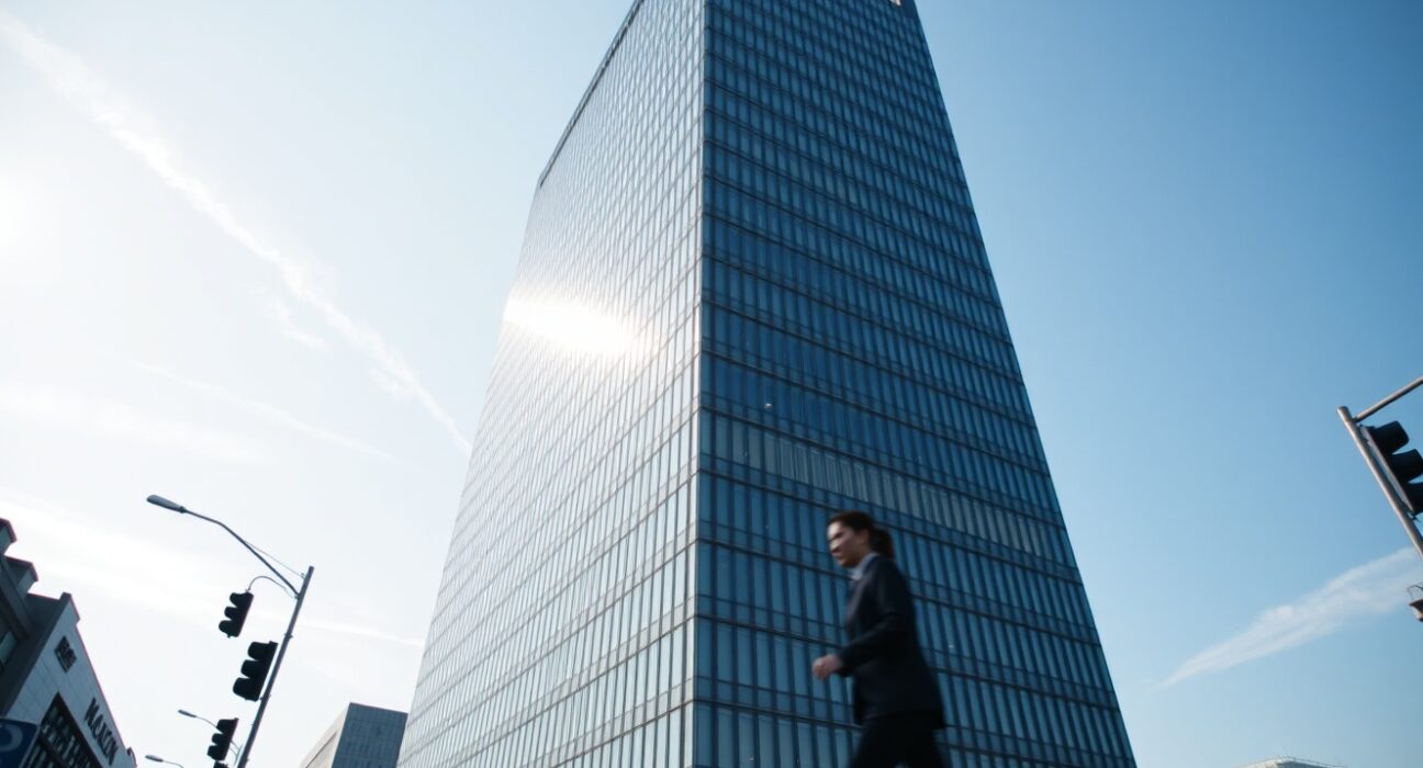 Bank of Japan headquarters building in Tokyo on a clear day