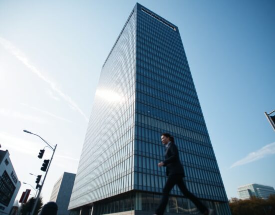 Bank of Japan headquarters building in Tokyo on a clear day