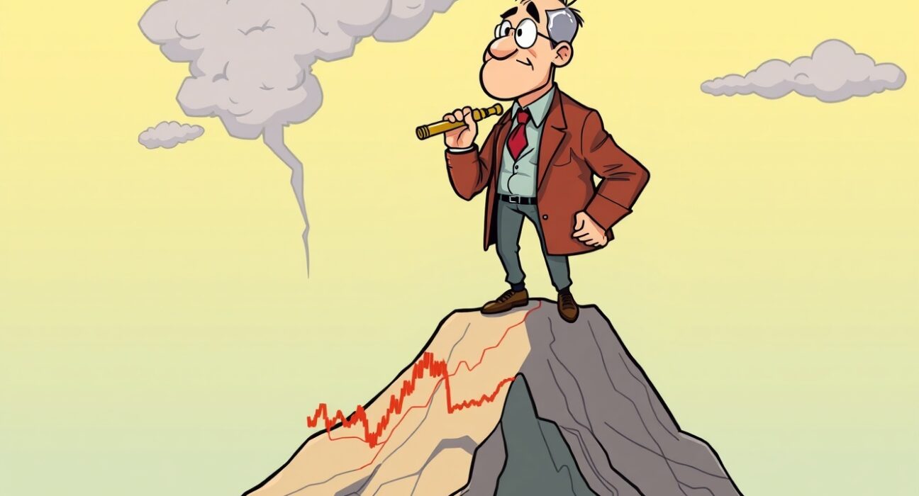 Jim Rogers US stock market prediction showing investor at market peak considering short positions