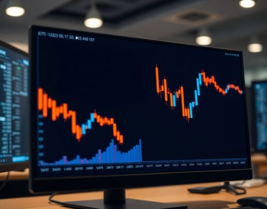 Jito (JTO) price chart showing a sharp decline on a trading monitor